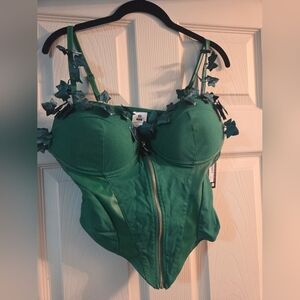 DC Comics Poison Ivy Green Corset Top